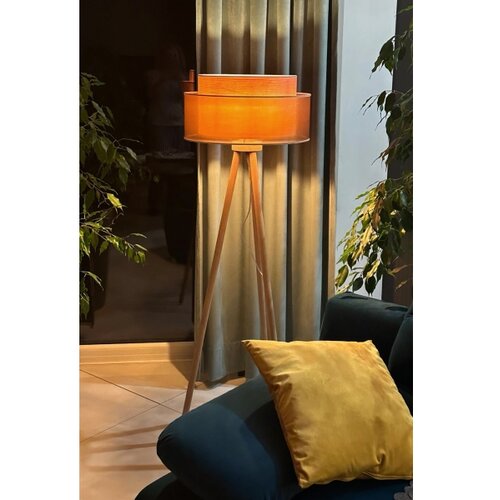  duolla - podna lampa wood boho 1xE27/15W/230V prečnik 45 cm bakarna/braon/bež Slike