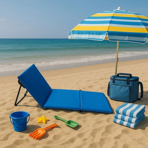  Ležaljka sklopiva za plažu 150x52cm plava LP-720000P Slike