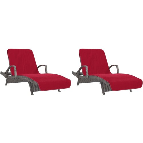  Ručnici za plažu 2 kom bordo 75 x 200 cm od tkanine 400 GSM Slike