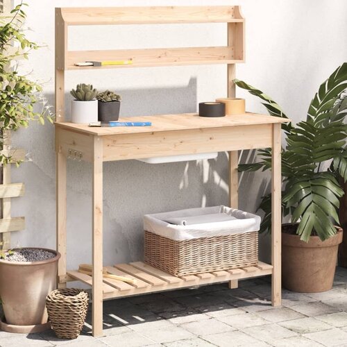 Furnova Miza za sajenje z umivalnikom 147,5x44x139,5 trden les jelke, (21921388) Slike