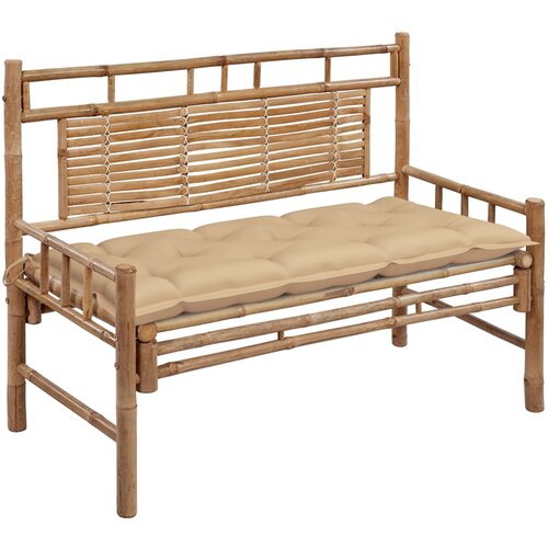  Klupa s jastukom 120 cm od bambusa Slike