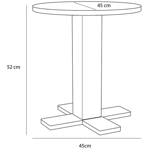 H&amp;uuml;bsch Okrugao pomoćni stol u dekoru hrasta &amp;oslash; 45 cm Koohi &amp;ndash; Slike