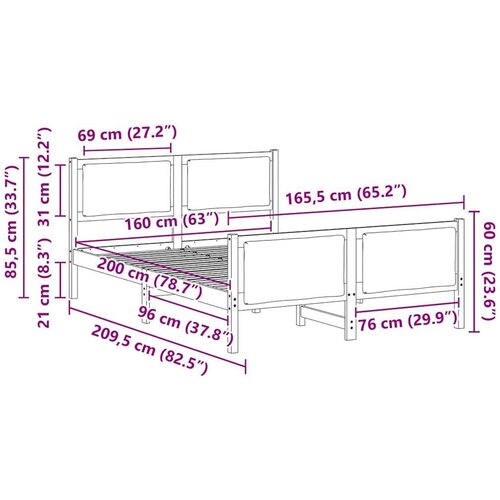  Okvir za krevet s uzglavljem Crna 160 x 200 cm tkanina Slike