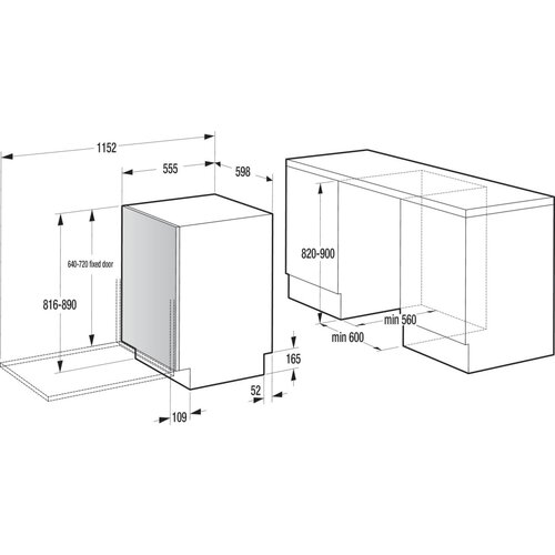 Gorenje popolnoma vgradni pomivalni stroj GV642D65 Cene