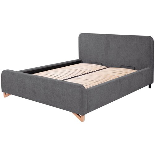 MID.YOU oblazinjena postelja 180 cm x 200 cm , les, umetna masa, tekstil, leseni material antracit Slike