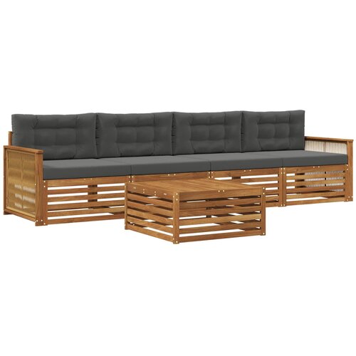 vidaXL Zunanja garnitura za sedenje 5 pcs Naravna in antracitna, (5000282272) Cene