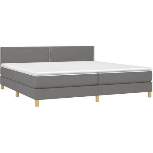  Box spring s madracem LED tamnosivi 200x200 cm tkanina Slike