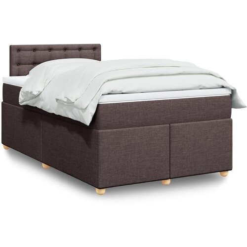 vidaXL Box spring postelja z vzmetnico temno rjava 120x190 cm blago Cene