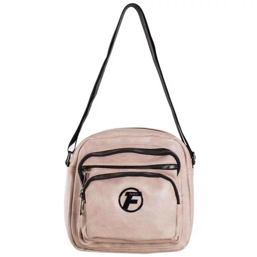 Fashion Hunters Light pink messenger bag with a wide strap