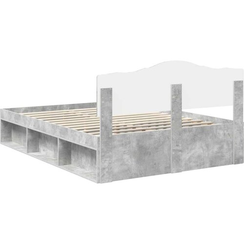  Okvir za krevet Beton 140 x 200 cm Čvrsto borovo drvo Slike