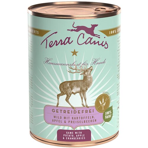  Ekonomično pakiranje Terra Canis bez žitarica 12 x 400 g - Divljač s krumpirom, jabukom i brusnicama Cene