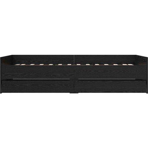  Okvir za krevet s ladicama Crni hrast 100 x 200 cm Slike