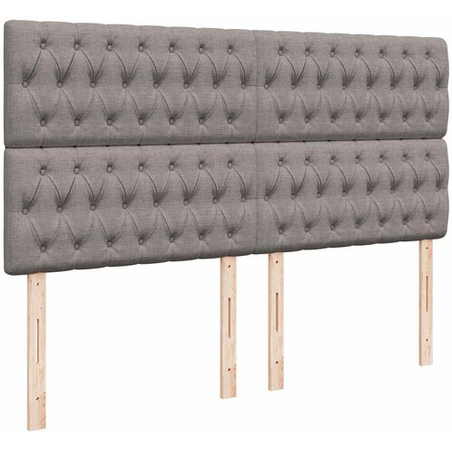  Krevet s oprugama i madracem smeđesivi 200x200 cm od tkanine Slike