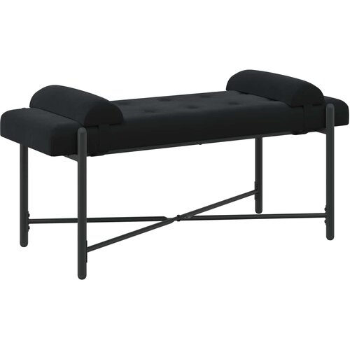  Klupa s gumbima i jastučićima Crna 110 x 40 x 46 cm Bar&amp;scaron;un Slike