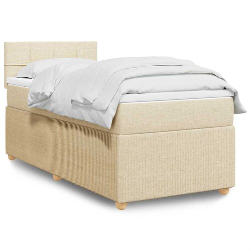  Krevet s oprugama i madracem krem 90 x 200 cm od tkanine Cijene