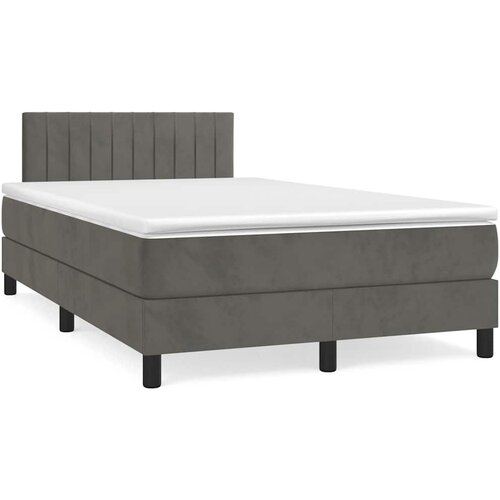  box spring s madracem LED tamnosivi 120 x 190 cm baršun Cene
