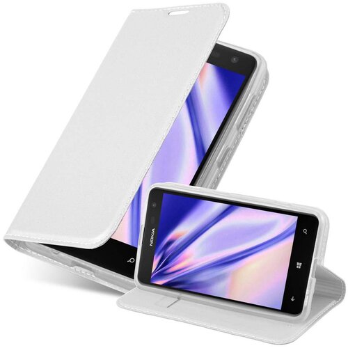 Cadorabo Ohi&scaron;je, združljivo z Nokia Lumia 625 v klasično srebrno - Za&scaron;čitni ovitek z magnetnim zapiranjem, stoječo funkcijo in režo za kartice, (20552296) Cene