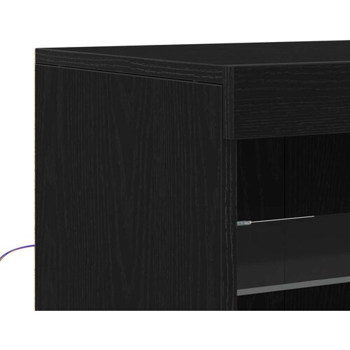  Komoda s LED svjetlima Crna hrastovina 41x37x67 cm Slike