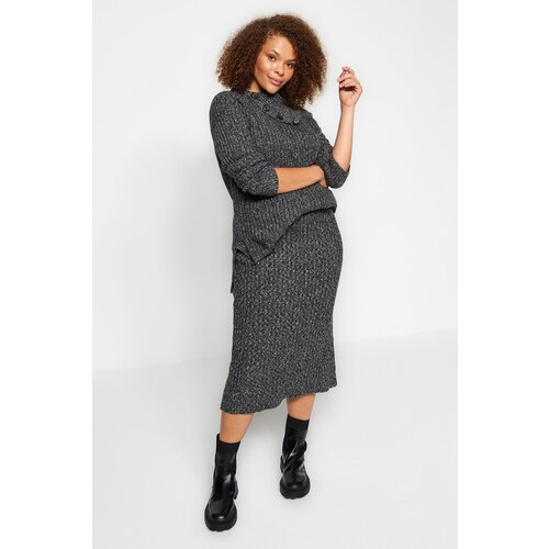 Trendyol Curve Plus Size Two-Piece Set - Gray - Relaxed fit Cijene