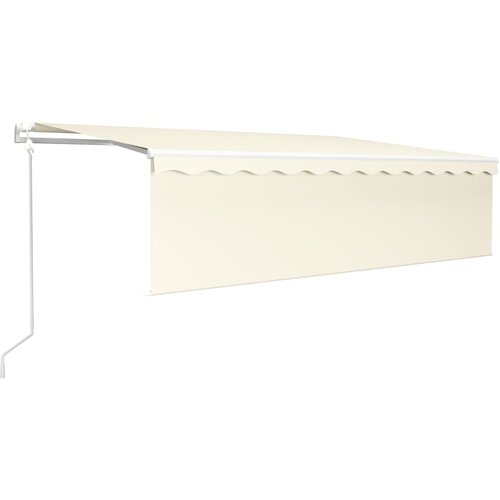 vidaXL Avtomatska tenda s senčilom LED + senzor 5x3 m krem Cene