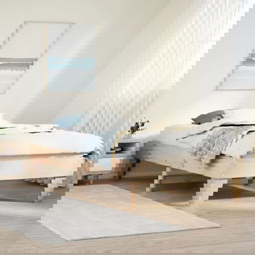 vidaXL Posteljni okvir brez vzmetnice 90x200 cm trdna borovina Cene