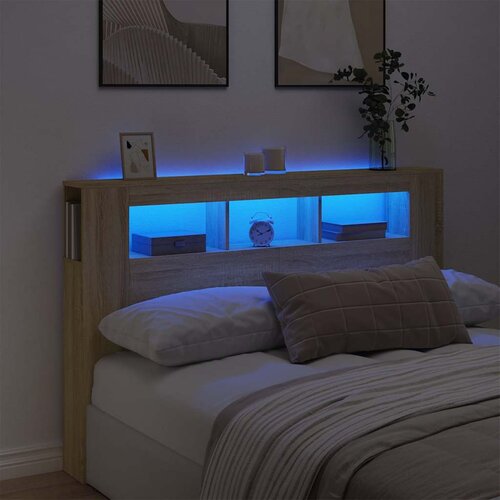  LED uzglavlje boja hrasta sonome 160 x 18,5 x 103,5 cm Cene
