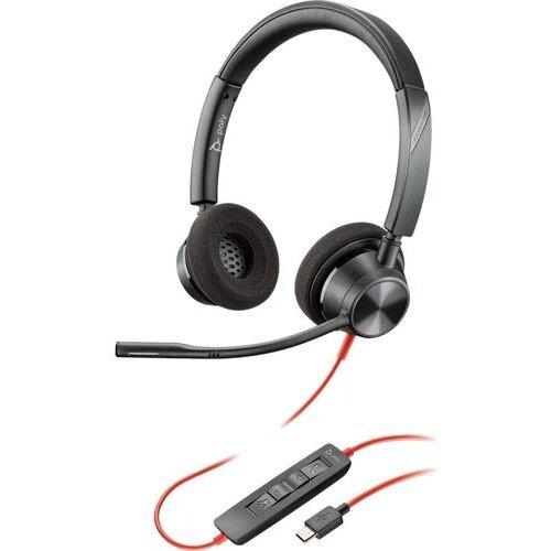 Poly Blackwire 3320 Slu&amp;scaron;alice Žičano Obruč za glavu Ured / pozivni centar USB Tip-C Crno Slike