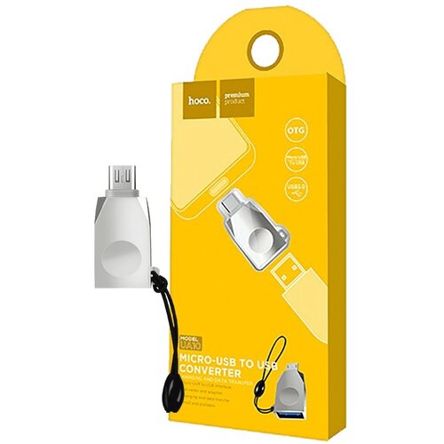 Hoco Adapter micro USB na USB, OTG - UA10 Micro-USB to USB, Sivi Slike