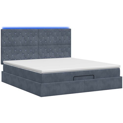  Krevet od pjene s madracem i LED-om Tamnosiva 140 x 190 cm Slike