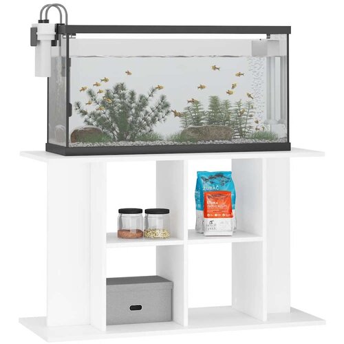  Stalak za akvarij bijeli 100 x 40 x 60 cm od konstruiranog drva Slike