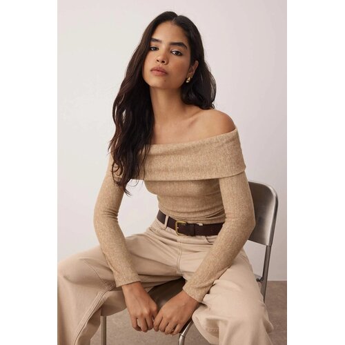 TRENDYOLMILLA ženska bluza Twoaw26Bz00081, bež-bež Cene