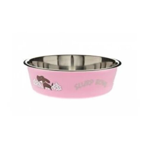Ferribiella činija inox sa gumom 21cm roze Cene