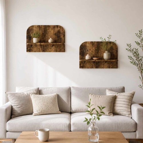  Zidna polica 2 kom. Dimljeni hrast 60 x 13.5 x 37.5 cm Cene