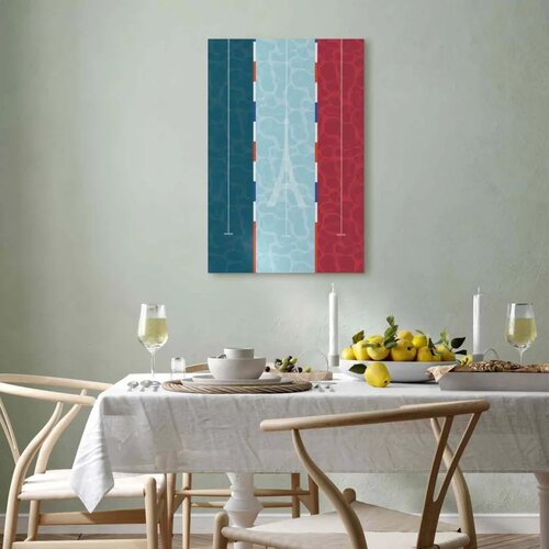  Slika - Graphic Illustration of a Swimming Pool Against the Backdrop of the French Flag 60x90 Standard Slike