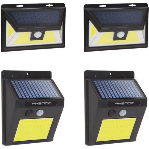 Phenom Solarni LED komplet - 2x stenska solarna svetilka 5W 300lm + 2x 3W 120lm IP65 s senzorjem gibanja in mraka 3 načini delovanja Cene