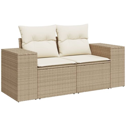  3-dijelni set vrtnih sofa od poliratana s jastucima bež Slike