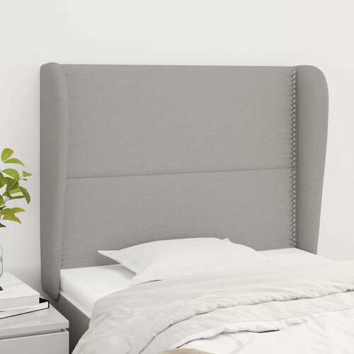  Uzglavlje s u&amp;scaron;ima svjetlosivi 103x23x118/128 cm od tkanine Slike