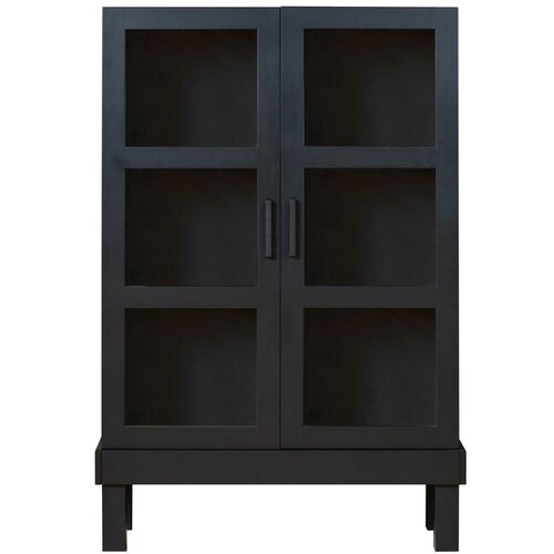 Basiclabel Črna vitrina iz masivnega bora 107x160 cm Bonk – Cene