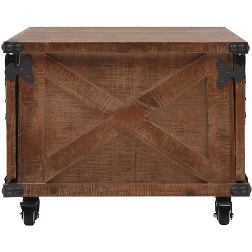 Stolić za kavu od masivne jelovine 91 x 51 x 38 cm smeđi Slike