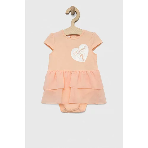 Guess Obleka za dojenčka oranžna barva