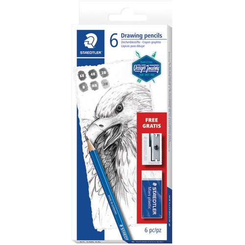  SET MARS LUMOGRAPH OLOVKAX6 PLUS GUMICA PLUS ŠILJILO DESIGN JOURNEY STAEDTLER 61 100 C6 BLISTER Cene