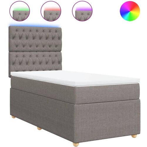 vidaXL Box spring postelja z vzmetnico taupe 100x200 cm blago, (21309213) Cene