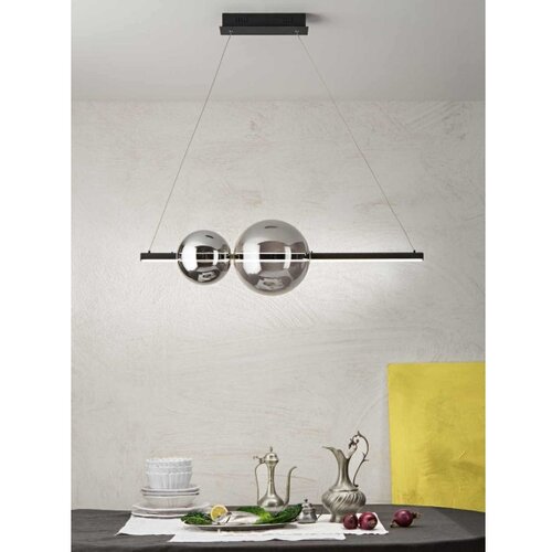  Ondaluce - LED luster na sajli FUFI (prigu&amp;scaron;iva) LED/40W/230V crna/zadimljena crna Slike