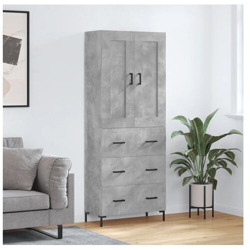 vidaXL Visoka komoda siva betona 69 5x34x180 cm od konstruiranog drva Cijene