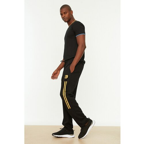 Trendyol Black Men's Regular Fit Printed Sweatpants Slike