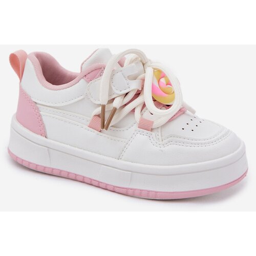 Boto Children's Velcro Sneakers With Lollipop Pendant White-Pink Odalira Cene