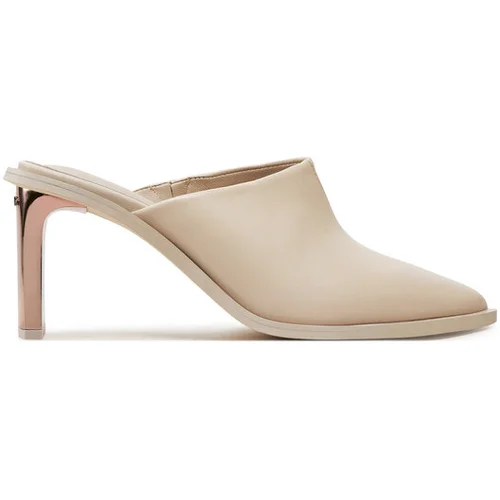 Calvin Klein Natikači Heel Mule Pump 70 LTH HW0HW02091 Écru