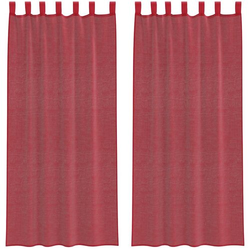 VidaXL Voile zavjese s petljama 2 kom. vino crvene 140x245 cm - boja crnog vina 140 x 245 cm 1 s petljama Slike