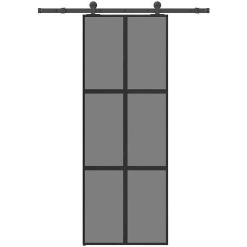 vidaXL Klizna vrata s priborom 76 x 205 cm kaljeno staklo i aluminij Cijene