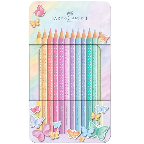 Faber-Castell faber-castell: sparkle set od 12 pastelnih drvenih bojica u metalnoj kutiji Cijene